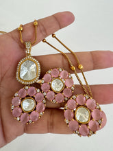 Moissanite Uncut Polki Kundan chain Pendant Necklace/Gold Long necklace/Mala/Indian wedding, Pearl necklace, Bollywood Gift for her