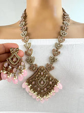 Pink Long Antique Polki Necklace/Indian Long Necklace/Pakistani Necklace\ Mala/Indian Jewelry/Punjabi Jewelry/Indian Wedding/Rani Haar
