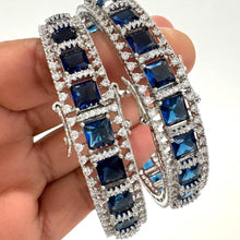 Sapphire Silver Diamond Openable Bangles/CZ Bangles/Indian bangles/Bridal bangles/Bracelet/Indian Wedding Jewelry/CZ bangle/wedding bangles