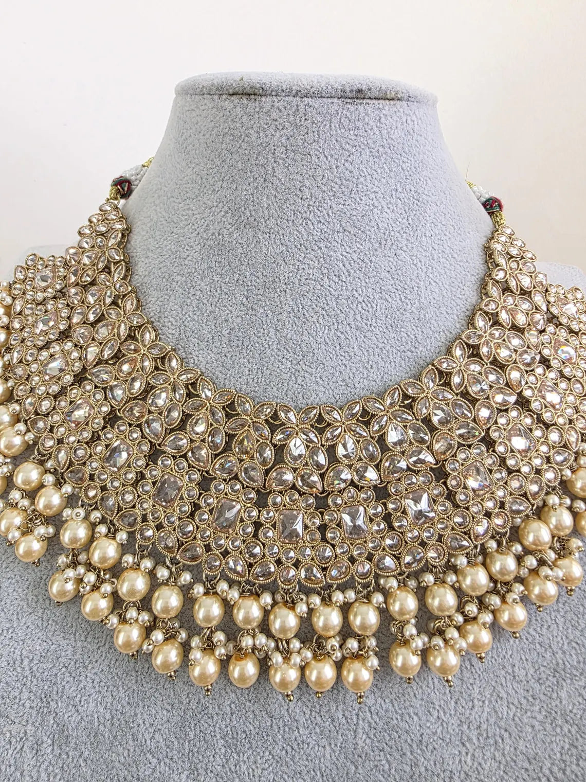 Bridal Antique Polki Kundan necklace set/Statement necklace Set/Indian Jewelry/Pakistani Jewelry set/Wedding necklace/Bridal necklace/Indian