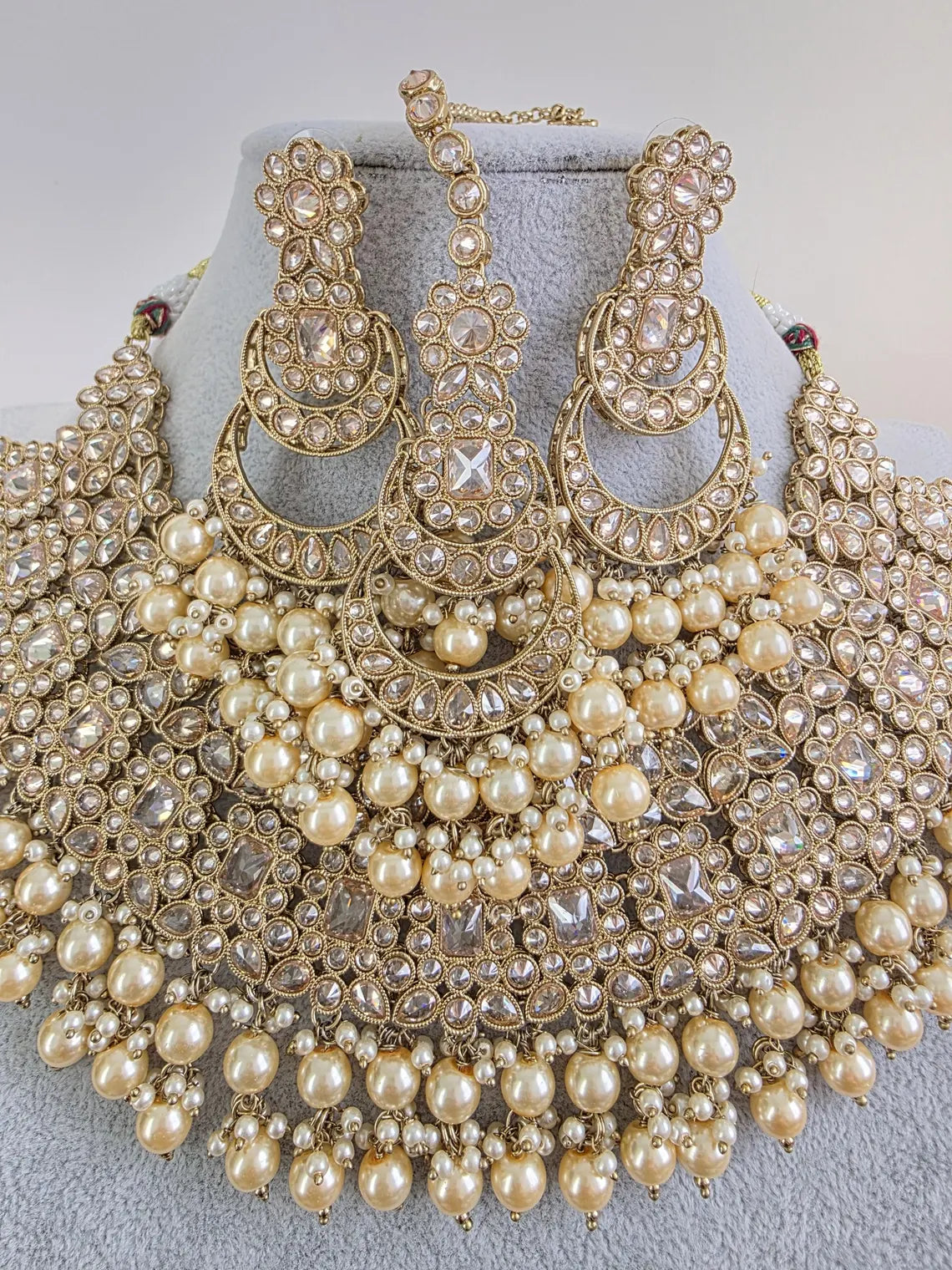 Bridal Antique Polki Kundan necklace set/Statement necklace Set/Indian Jewelry/Pakistani Jewelry set/Wedding necklace/Bridal necklace/Indian
