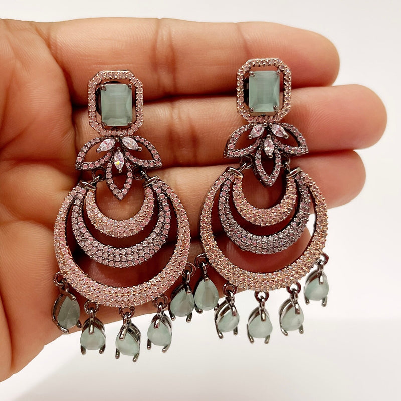American Diamond earrings/Indian Jewelry/Pakistani Jewelry/Bollywood Jewelry/CZ earrings/AD earrings/Statement earrings/Gift for her