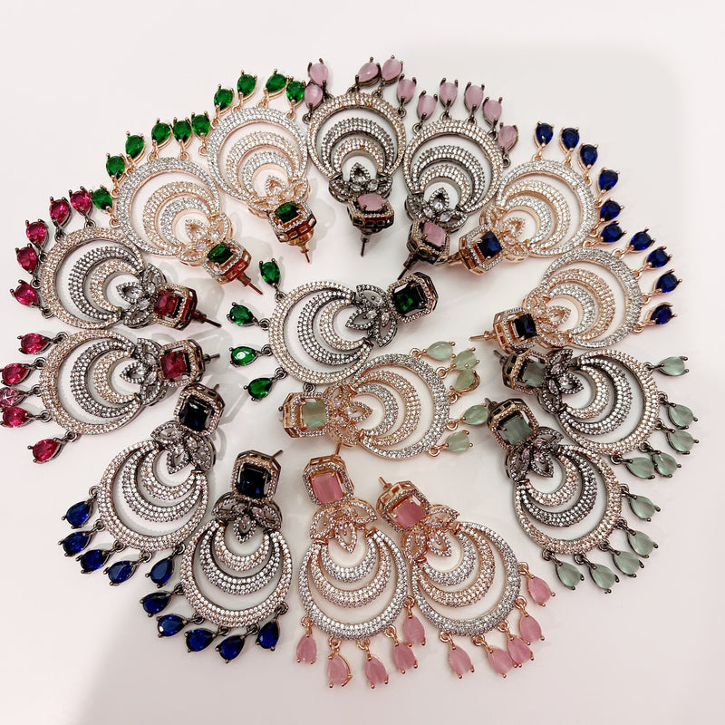 American Diamond earrings/Indian Jewelry/Pakistani Jewelry/Bollywood Jewelry/CZ earrings/AD earrings/Statement earrings/Gift for her