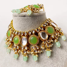 Mint Monalisa Stone Kundan necklace/Statement necklace/Indian Jewelry/Pakistani Jewelry/Weddings necklace/Bridal necklace/Indian necklace