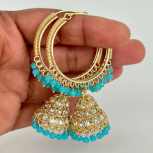 Kundan stone bali Jhumka/hoop jhumka/hoop earrings/Indian Jewelry/Pakistani/Punjabi/Indian/Statement earring/Indian wedding/Jhumka earrings