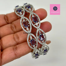 Set of 2 Purple/Multi Cz silver American Diamond bangles/CZ Bangles/silver Bracelet/Indian Bangles/Indian Pakistani wedding bridal jewelry