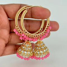 Kundan stone bali Jhumka/hoop jhumka/hoop earrings/Indian Jewelry/Pakistani/Punjabi/Indian/Statement earring/Indian wedding/Jhumka earrings