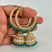 Kundan stone bali Jhumka/hoop jhumka/hoop earrings/Indian Jewelry/Pakistani/Punjabi/Indian/Statement earring/Indian wedding/Jhumka earrings