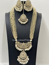 Pearl Kundan Long Necklace set/Indian Jewelry/Gold Long necklace/Rani haar/Indian wedding /Bridal Pearl necklace Bollywood Bridesmaid Gift