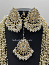 Pearl Kundan Long Necklace set/Indian Jewelry/Gold Long necklace/Rani haar/Indian wedding /Bridal Pearl necklace Bollywood Bridesmaid Gift
