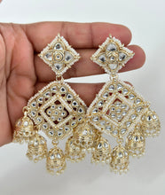 Bollywood Kundan Earrings/Indian Earrings/pearl Earring/Pakistani Earrings/Statement Earrings/Long chandelier/bridal earrings