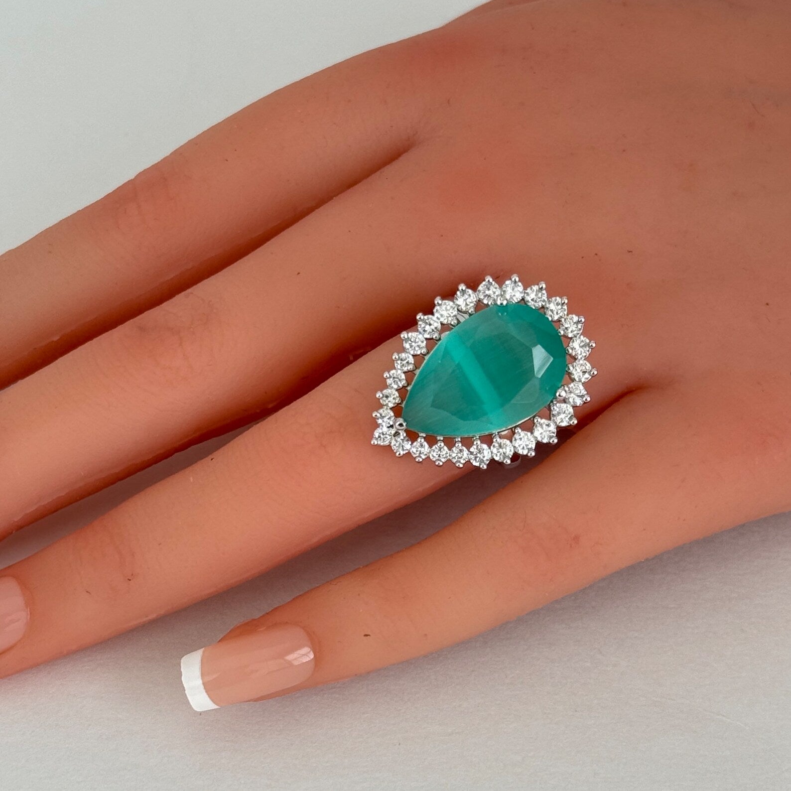 CZ Diamond Rings/Statement Rings/Adjustable Rings/Indian Rings/Pakistani Jewelry/Indian/Bollywood Jewelry/Indian Wedding/Cocktail Rings