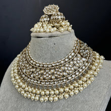 White Bridal Kundan Pearl Necklace Set/ Kundan Choker/ Bollywood Jewelry/ Indian jewelry/ Pakistani/ punjabi necklace/bridal /indian wedding