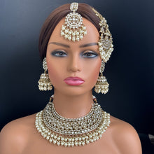 White Bridal Kundan Pearl Necklace Set/ Kundan Choker/ Bollywood Jewelry/ Indian jewelry/ Pakistani/ punjabi necklace/bridal /indian wedding