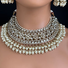 White Bridal Kundan Pearl Necklace Set/ Kundan Choker/ Bollywood Jewelry/ Indian jewelry/ Pakistani/ punjabi necklace/bridal /indian wedding