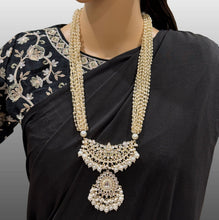 Pearl Kundan Long Necklace set/Indian Jewelry/Gold Long necklace/Rani haar/Indian wedding /Bridal Pearl necklace Bollywood Bridesmaid Gift