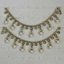 Polki Ear Chain pair/Sahare/Pearl kaan chain/Earring support chain/Indian Jewelry/Pakistani Jewelry/Bahubali Earrings/Kaan Sahara 2pcs