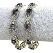 Set of 2 Purple/Multi Cz silver American Diamond bangles/CZ Bangles/silver Bracelet/Indian Bangles/Indian Pakistani wedding bridal jewelry