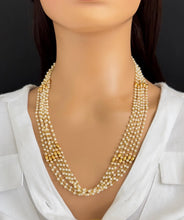 Antique Pearl Mala Necklace With Gold Plating\ Antique Gold Long Necklace/Indian Necklace/South Indian Necklace/Long Necklace/Indian Jewelry