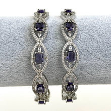 Set of 2 Purple/Multi Cz silver American Diamond bangles/CZ Bangles/silver Bracelet/Indian Bangles/Indian Pakistani wedding bridal jewelry
