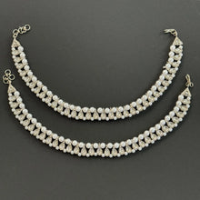Mirror Kundan Pearl Anklet Pair, Payal, Jhanjran, Panjeb,Indian Traditional Anklets,Indian Jewelry,Pakistani Jewelry