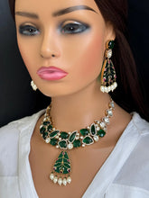 Green Victorian Sabyasachi inspired uncut polki Kundan Necklace,Indian Bridal Jewelry,Bollywood Sabyasachi Necklace,Designer Necklace