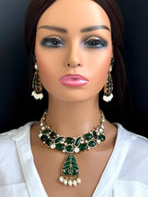 Green Victorian Sabyasachi inspired uncut polki Kundan Necklace,Indian Bridal Jewelry,Bollywood Sabyasachi Necklace,Designer Necklace