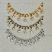 Polki Ear Chain pair/Sahare/Pearl kaan chain/Earring support chain/Indian Jewelry/Pakistani Jewelry/Bahubali Earrings/Kaan Sahara 2pcs