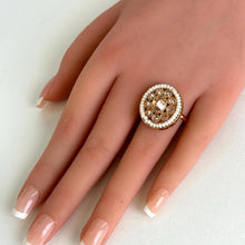 Gold Finish Polki Ring/Adjustable Ring/Indian Ring/ Pakistani Jewelry/ Indian Jewelry/Bollywood Jewelry/Indian Wedding jewelry