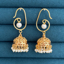 Gold plated Pearl Jhumka/Gold Jhumka/Indian Jewelry/Pakistani/South Indian jhumka earrings/Bridal earring/Indian wedding, Gift for her