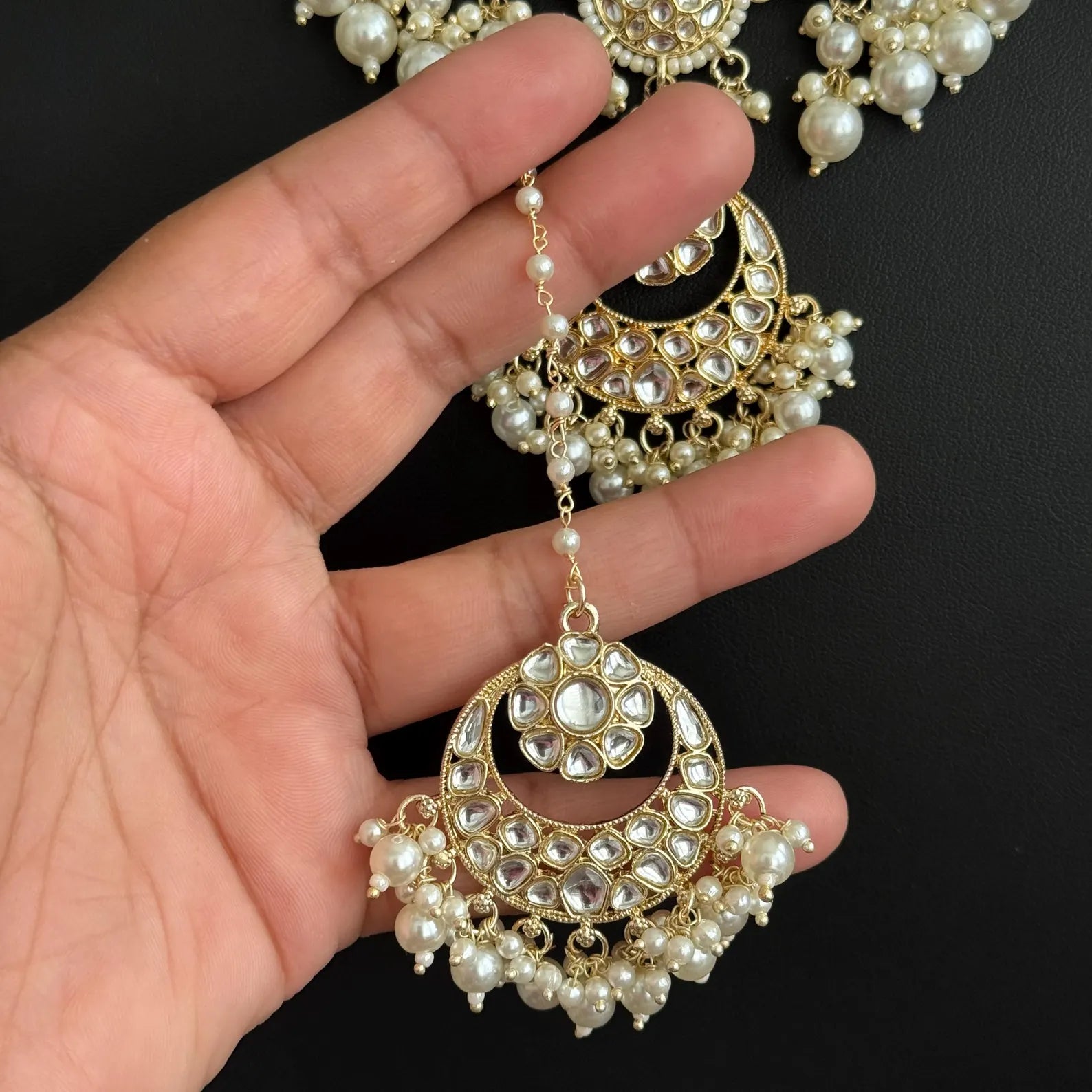 White Pearl Kundan Necklace Set/ Kundan Jewelry/ Bollywood Jewelry/ Indian Jewelry/ Pakistani necklace/Punjabi/bridal /Indian wedding IndianJewelTrends 4.5 out of 5 stars