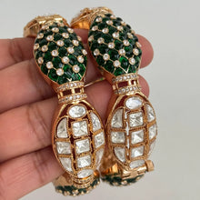 Green Tyaani premium kundan gold plated openable Single Kada bangle/Statement Kada/Designer,Celebrity/Bridal /Indian Wedding/Pakistani