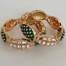 Green Tyaani premium kundan gold plated openable Single Kada bangle/Statement Kada/Designer,Celebrity/Bridal /Indian Wedding/Pakistani