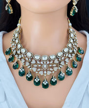 Emerald Victorian Moissanite Polki Necklace, Premium Indian Jewelry Sabyasachi Necklace Indian Bridal Necklace Bollywood Celebrity Jewelry