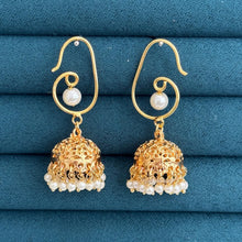 Gold plated Pearl Jhumka/Gold Jhumka/Indian Jewelry/Pakistani/South Indian jhumka earrings/Bridal earring/Indian wedding, Gift for her