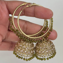 Antique Dull Gold earrings/Polki Hoop Earrings/Bali Jhumkas/Traditional ethnic earrings/Trendy earrings/Statement earrings/Punjabi Pakistani
