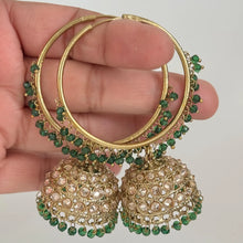 Antique Dull Gold earrings/Polki Hoop Earrings/Bali Jhumkas/Traditional ethnic earrings/Trendy earrings/Statement earrings/Punjabi Pakistani