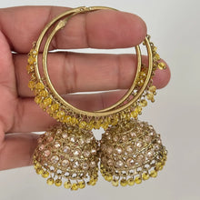 Antique Dull Gold earrings/Polki Hoop Earrings/Bali Jhumkas/Traditional ethnic earrings/Trendy earrings/Statement earrings/Punjabi Pakistani