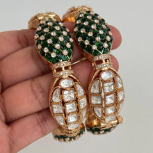 Green Tyaani premium kundan gold plated openable Single Kada bangle/Statement Kada/Designer,Celebrity/Bridal /Indian Wedding/Pakistani