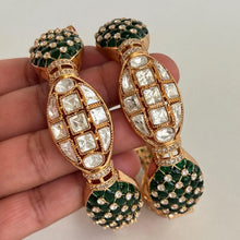 Green Tyaani premium kundan gold plated openable Single Kada bangle/Statement Kada/Designer,Celebrity/Bridal /Indian Wedding/Pakistani