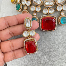 Multi Victorian Doublet Moissanite Polki Necklace, Sabyasachi Inspired Necklace, Celebrity Designer Necklace, Indian Pakistani Jewelry