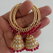 Kundan stone bali Jhumka/hoop jhumka/hoop earrings/Indian Jewelry/Pakistani/Punjabi/Indian/Statement earring/Indian wedding/Jhumka earrings