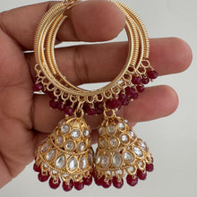 Kundan stone bali Jhumka/hoop jhumka/hoop earrings/Indian Jewelry/Pakistani/Punjabi/Indian/Statement earring/Indian wedding/Jhumka earrings