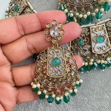 RamaGreen Antique Polki Kundan necklace set/Reverse Ad Necklace/Statement necklace/Indian/Punjabi Necklace/Pakistani Jewelry/Bridal necklace