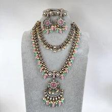 MintPink Premium Quality Victorian Moissanite Polki Kundan Necklace/Statement Long /Semi Precious/Rani Haar/Indian wedding/Bridal Collection