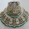 RamaGreen Antique Polki Kundan necklace set/Reverse Ad Necklace/Statement necklace/Indian/Punjabi Necklace/Pakistani Jewelry/Bridal necklace
