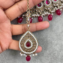 Hot Pink Rani Antique Polki Kundan necklace/Indian Jewelry/Pakistani Jewelry set/Weddings necklace/Bridal necklace/Reverse AD Set