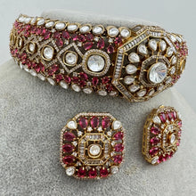 Deepika Padukone inspired Ruby Victorian Moissanite Choker, Premium Indian Jewelry Sabyasachi Indian Bridal Necklace Bollywood Celebrity