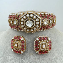 Deepika Padukone inspired Ruby Victorian Moissanite Choker, Premium Indian Jewelry Sabyasachi Indian Bridal Necklace Bollywood Celebrity