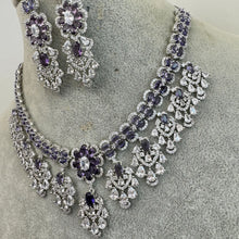 Purple CZ diamond bridal necklace, American Diamond wedding necklace, Cz jewelry, Indian, Pakistani, Punjabi wedding jewelry